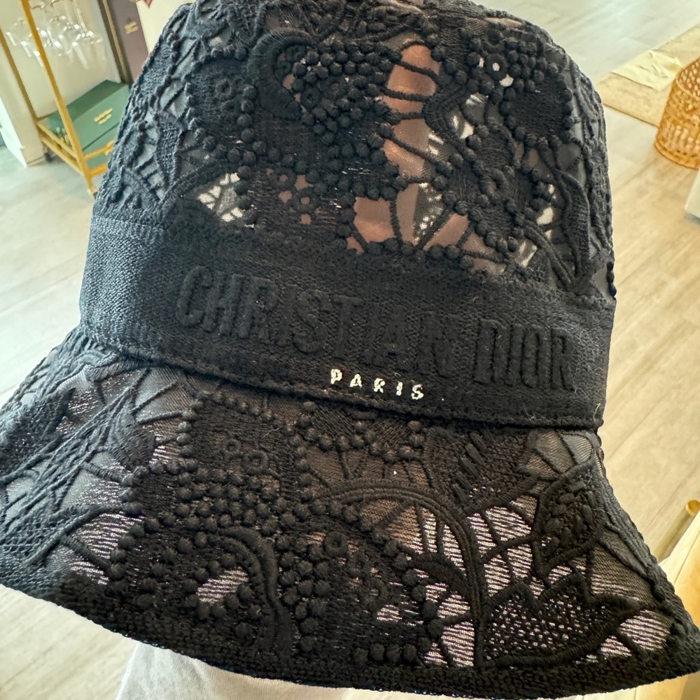 Dior Elegant Black Lace Hat